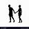 Holding Hands Walking Silhouette