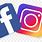 Instagram and Facebook Logo Together