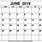 June Calendar Template