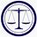 Justice Logo Blue Background