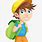 Kid with Backpack Cartoon