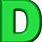 Letter D in Green Uppercase