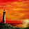 Lighthouse Sunset Paintings Acrylic