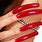 Long Dark Red Nails