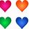 Multi Colored Hearts
