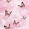 Pastel Pink Background with Butterflies
