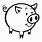 Pig Vector Black and White
