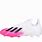 Pink and White Adidas Football Boots