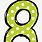 Polka Dot Number 8 Clip Art