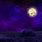 Purple Night Sky with Moon