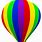 Rainbow Hot Air Balloon Cartoon