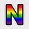 Rainbow Letter N