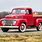 Red 1950 Ford F1