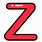 Red Alphabet Letter Z