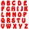 Red Alphabet Letters A