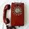 Red Rotary Wall Phone