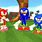 Red Sonic and Blue Knuckles