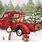 Red Truck Christmas Background
