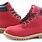 Red and Black Timberland Boots
