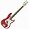 Red and White Bass Guitar