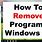 Remove Programs From Computer