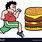 Running Man Plus Burger Emoji