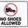Safety Shoes Not Allowed Sign