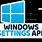 Settings App Windows 10