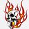 Skull with Flames Clip Art