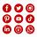 Social Media Logos Red