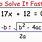Solve the Quadratic Equation