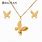 Stainless Steel Gold Plated Pendant Butterfly