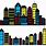 Superhero City Skyline Clip Art