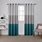 Teal Striped Curtains