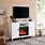 White Farmhouse TV Stand with Fireplace