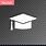 White Graduation Cap Icon