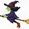 Witch On Broom Stick Clip Art