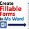 Word Fillable Form Examples
