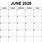 Word June Calendar Template