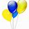 Yellow and Blue Balloons Clip Art