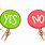 Yes and No Sign Cartoon