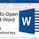 Open Microsoft Office Word