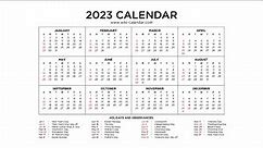 Year 2023 Calendar Printable with Holidays - Wiki Calendar