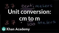 Converting centimeters to meters (cm to m)