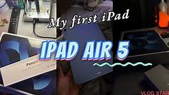 iPad Air 5 unboxing | My First IPad | Blue iPad Air