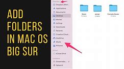 Mac OS Big Sur - How to Add Folders to Favorite in Finder