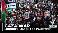 London’s ‘March For Palestine’ draws 100,000 demanding Gaza ceasefire