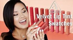 SWATCHING ALL 10 3CE VELVET LIP TINTS | Haul, Review and Demo
