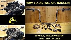 How to Install Ape Hanger Handlebars on 2008-2013 Harley Davidson Street Electra Glide