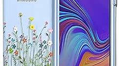 OEURVQO for Galaxy A9 2018 Samsung A9 Star Pro A9S Case Clear Floral Flower Pattern Soft TPU Shockproof Bumper Anti-Scratch Protective Phone Cover for Samsung Galaxy A9 2018 (Little Wild Flowers)
